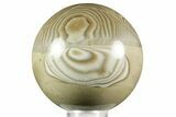 Polished Striped Flint Sphere - Poland #370993-1